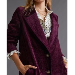 Anthropologie corduroy duster jacket Nwt 12
